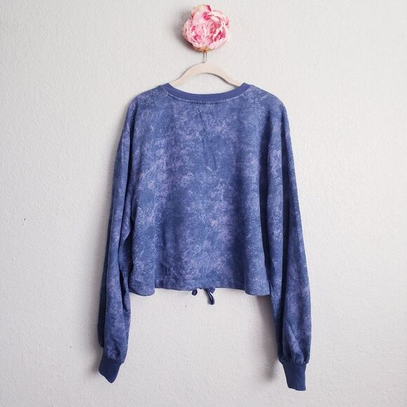 Zella Blue Mineral Washed Cropped Sweatshirt - Picture 7 of 7
